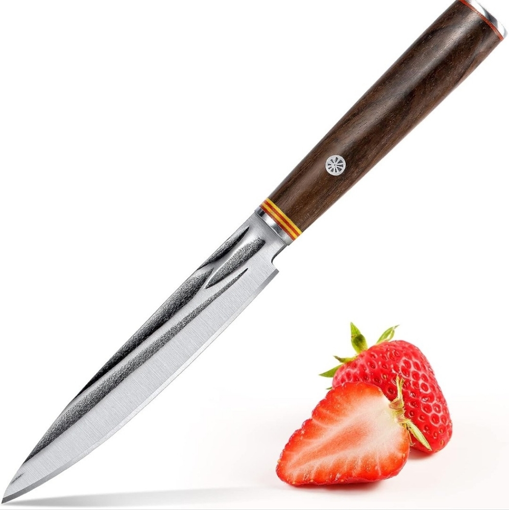 5 Inch Utility Kitchen Knife, Japanese Paring Knife, Sharp Hand Forged